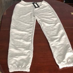 Pretty Little Thing grey basic cuffed hem jogger